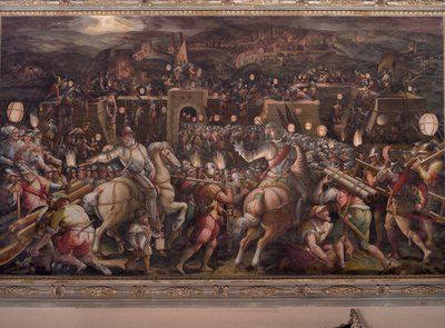 El asalto a la fortaleza cerca de Porta Camollia en Siena de Giorgio Vasari